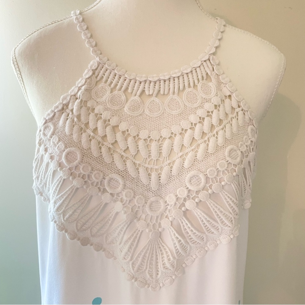 Lilly Pulitzer Pearl Halter Maxi Dress Resort White Karma Camellia Blue 4 - Picture 7 of 16